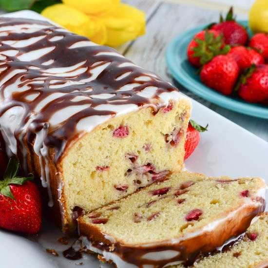 Lemon Strawberry Pound Cake w Choc