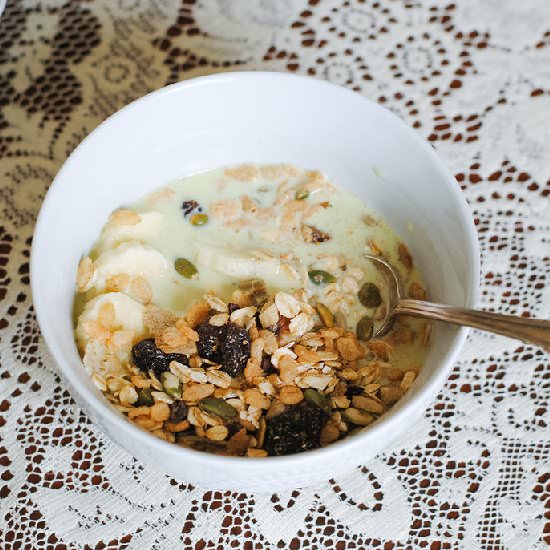 Toasted Muesli + Pistachio Milk