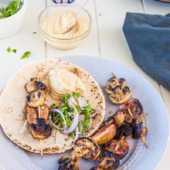 Spiced Fig and Mushroom Kebabs