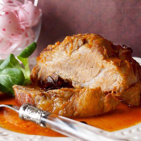 Pork neck with honey and ginger