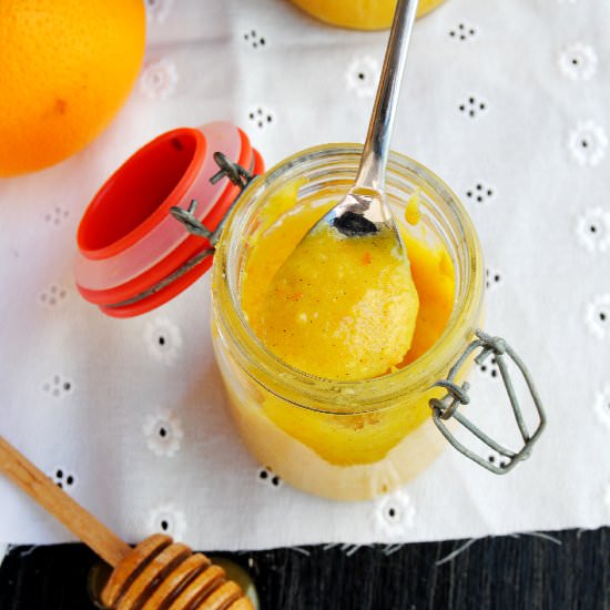 Candied orange cream with honey