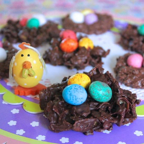 Easter egg chocolate nests