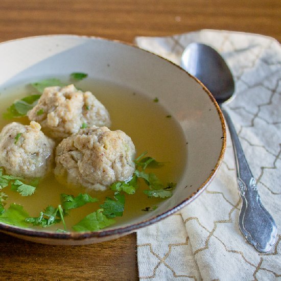 Vegetarian kneidlach (matzo balls)