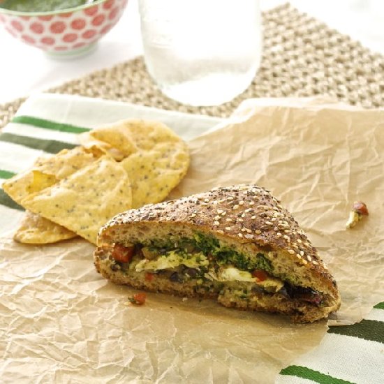 Roasted Eggplant Sandwich w/Pesto