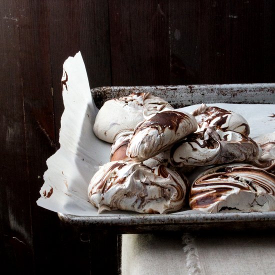 Chocolate Swirl Meringues