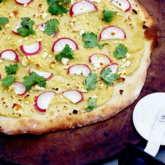 Hummus Flatbread with Radish