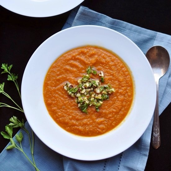 Carrot/Parsnip Soup, Gremolata