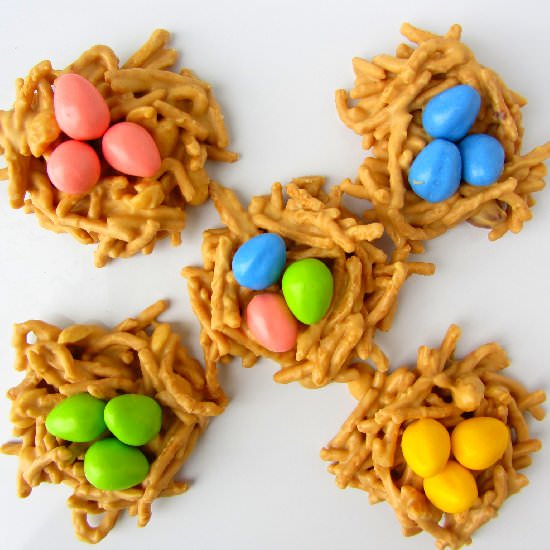 No-Bake Peanut Butter Bird Nests