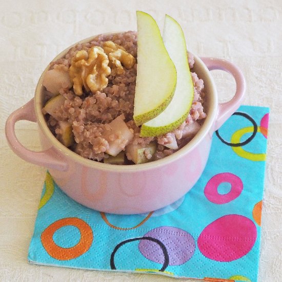 Pear and Raspberry Quinoa Porridge