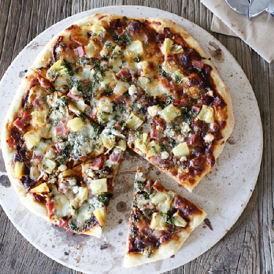 Ham, Pineapple & Cilantro BBQ Pizza