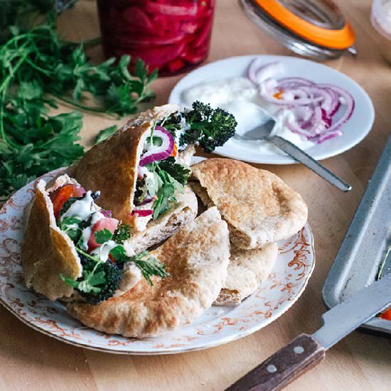 Purple Sprouting Broccoli Pita