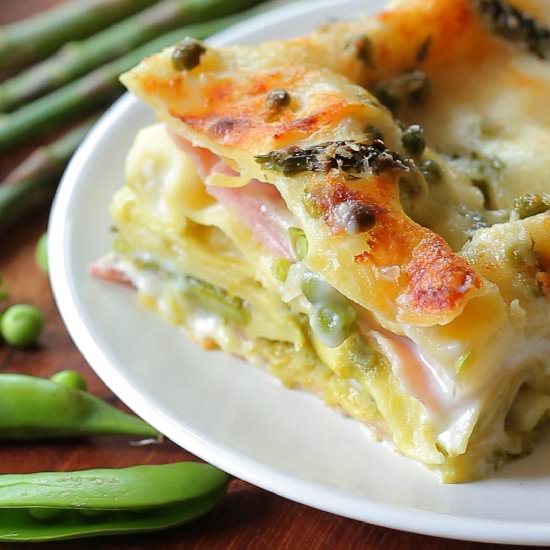 Lasagna with Asparagus and Peas