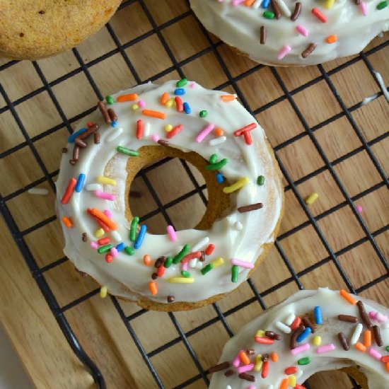 Rum Spiked Carrot Cake Doughnuts