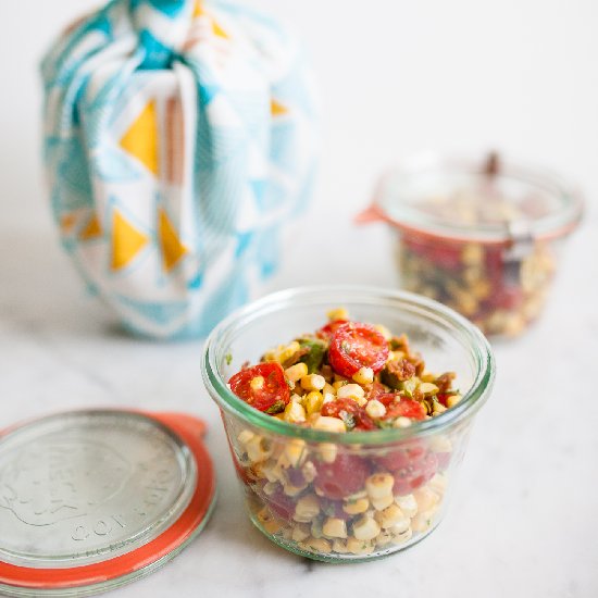 Bacon Corn Avocado and Tomato Salad