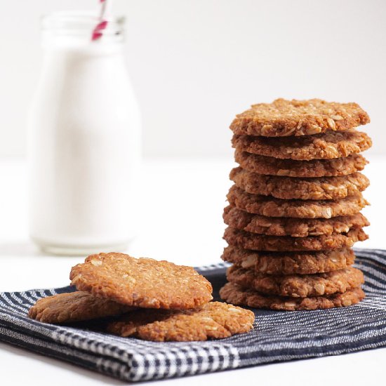 Vegan anzac biscuits