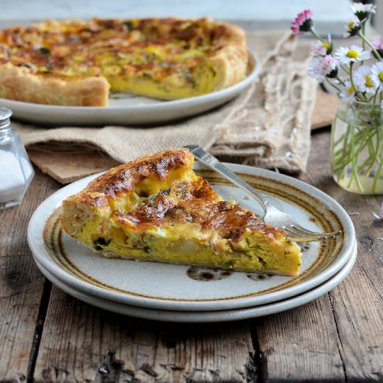 Wild Garlic & Blue Wensleydale Tart