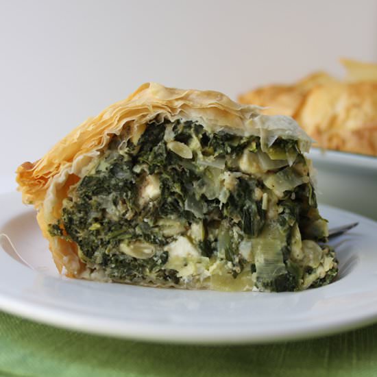 Spinach Leek and Feta Pie