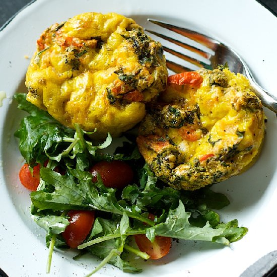 Kale, Potato, Tomato & Onion Frittatas