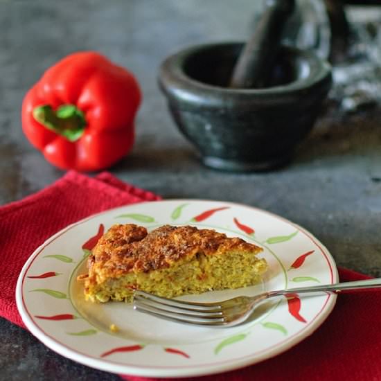 Courgette, cheese and chickpea cake