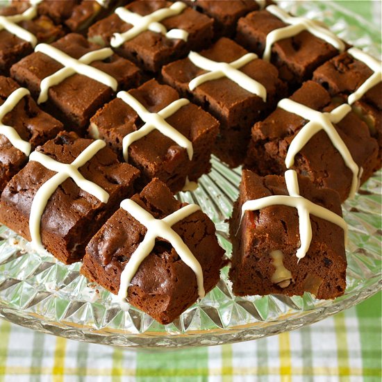 Hot Cross Spicy Brownies