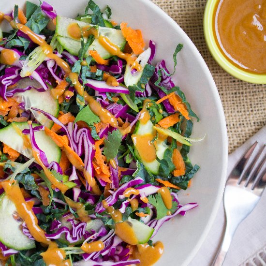 Asian Kale Salad & Peanut Dressing