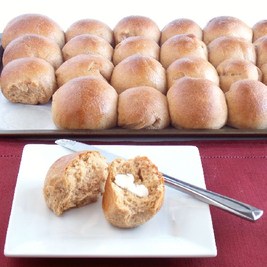 Whole Wheat Parker House Rolls