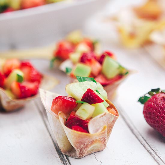 Strawberry Cucumber Salad Cups