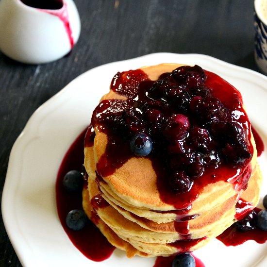 Blueberry Lemon Buttermilk Pancakes