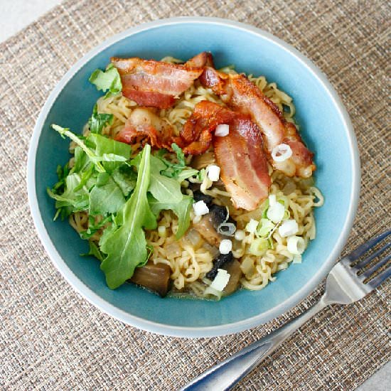 Bacon and Mushroom Ramen