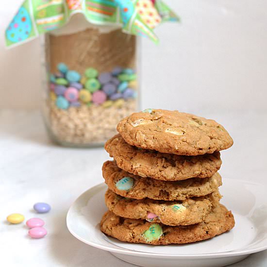 M&M Cookies In a Jar with Tags