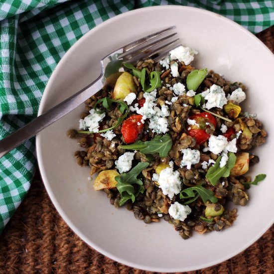 Smoked Aubergine Lentil Salad