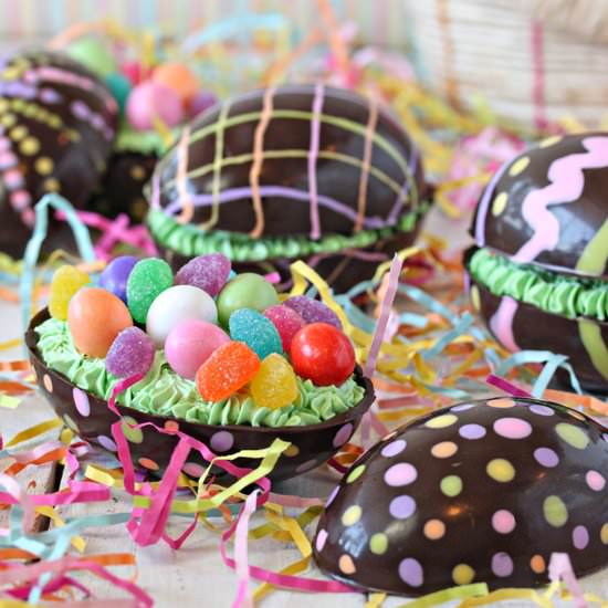 Brownie-Filled Chocolate Easter Egg