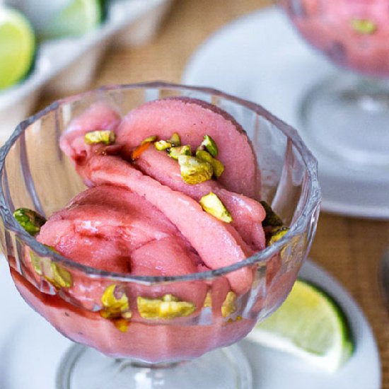 Rhubarb Rose Sorbet