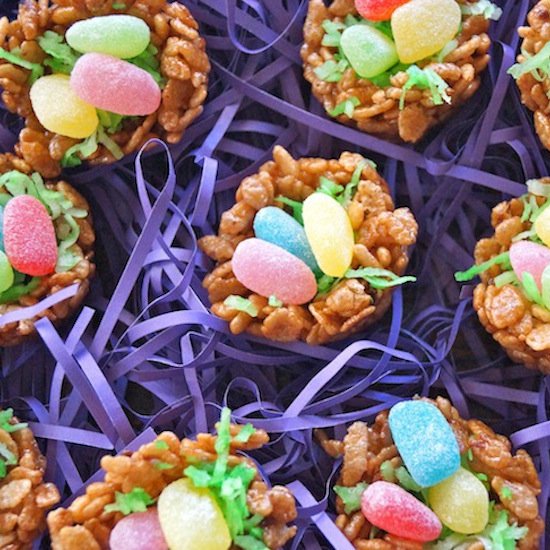 Easter Chocolate Rice Krispie Nests