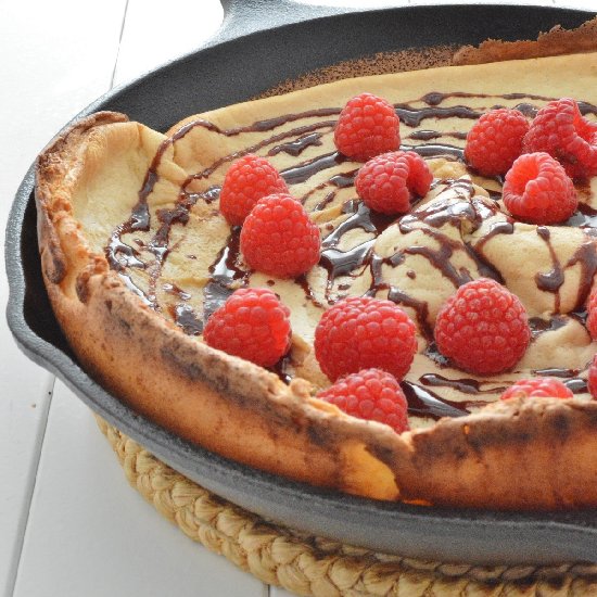 Raspberry Chocolate Dutch Baby