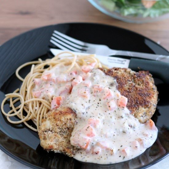 Herb Crusted Chicken w/Tomato Cream