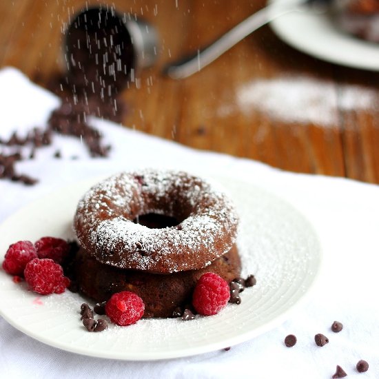 Chocolate Raspberry Doughnuts