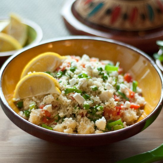 Couscous salad with feta cheese