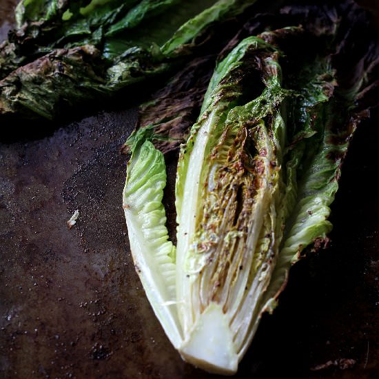 “Grilled” Romaine Lettuce Salad