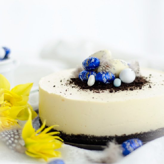 No Bake Easter Eggnog Cheesecake