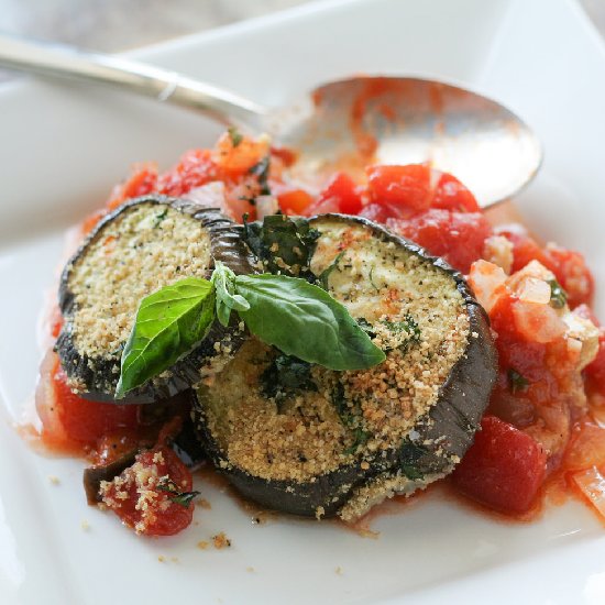 Roasted Eggplant with Tomato Basil