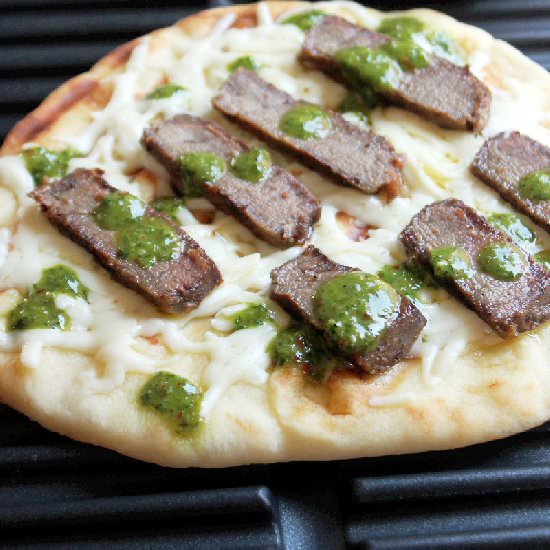 Grilled Steak Pizza