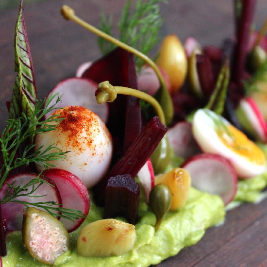 Quail Eggs & Beets 3 Ways