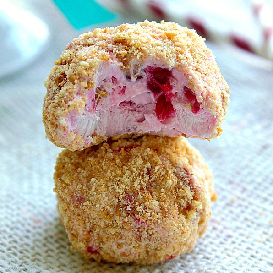 No Bake Raspberry Cheesecake Bites