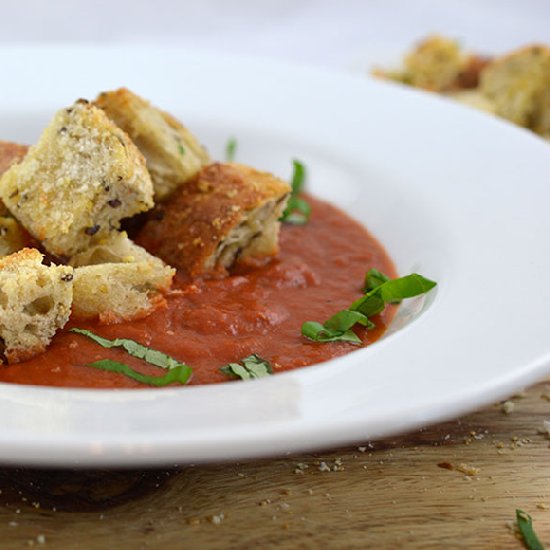 Creamy Tomato Soup with Cheesy