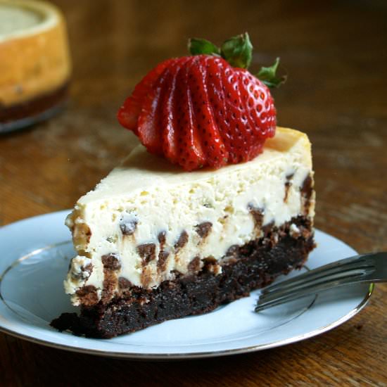 Brownie Chocolate Chip Cheesecake