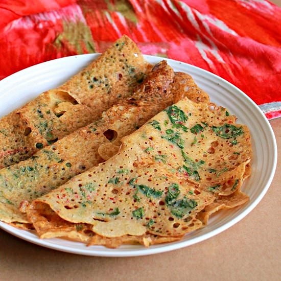 Lentil-Spinach Crepes