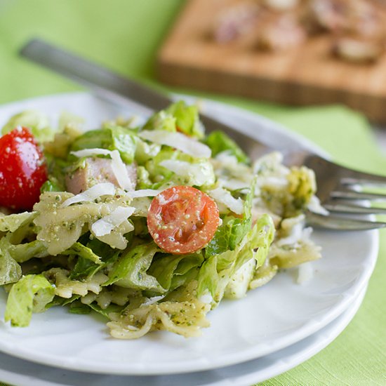 Pesto Pasta and Ham Salad