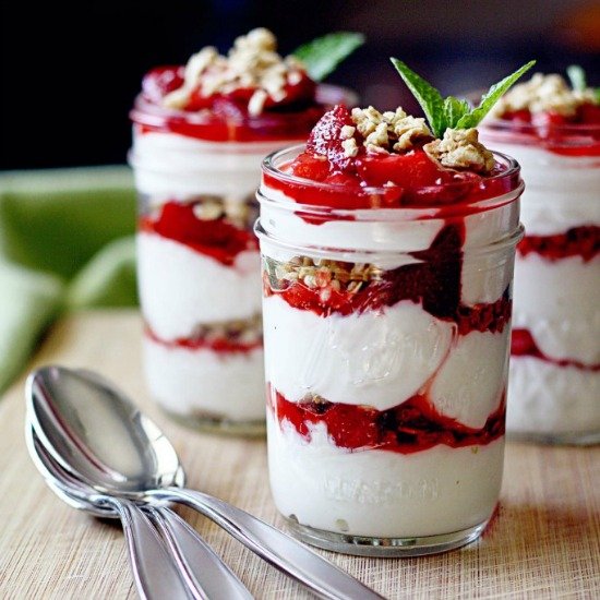 Roasted Strawberry Parfaits