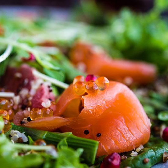 Smoked Salmon, Pomegranate & Quinoa